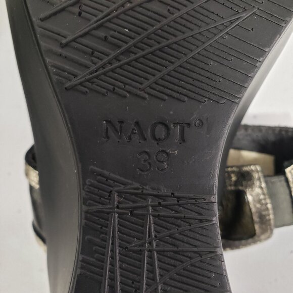 Naot Womens Metallic Wedge Sandals Size US 8.5 EU 39 Slip On Boho Festival Club - Picture 7 of 12